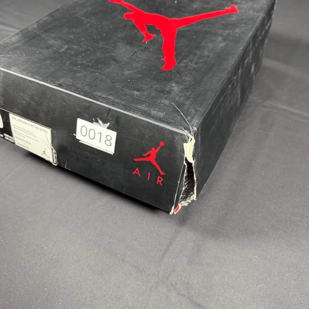 Air Jordan 3 Retro Wool Dark Grey Sail Mens Sz 9 854263-004 Basketball Shoes New